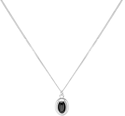 LUUK LIFESTYLE Collane in argento sterling 925, 50cm, con ciondolo pietra onice nero e rosso dal design elegante, gioielli da donna moderni, stile Vintage, nei colori argento e oro