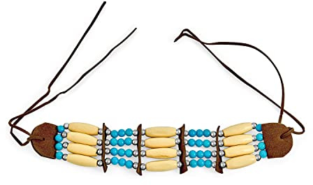 Boho Süden Western American Indian Stil Handhergestellt 3 Row Line Aqua Türkis Farbe Bead Natürlich Holz Hair Pipe Braun Leder Tribal Wide Halsreif Verstellbare Halskette Für Frauen Teens