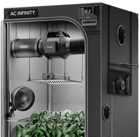 AC Infinity AI Grow System 3x3, 3-Plant Kit w/Self-Learning AI Controller, Dynamic Airflow & LM301H LED Lighting Control, 2000D Mylar Tent w/Lab-Tested Reflectivity, Largest Zippered Window