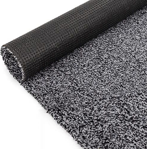 ANRO Schmutzfangmatte Teppich Läufer Flurläufer Bodenbelag Schmutzfangläufer Sauberlaufmatte Meterware Dover Grau 200x100cm
