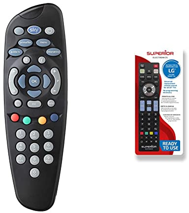 SKY HD, Telecomando comprensivo di 2 batterie Duracell, funziona con il decoder SKY HD e televisore & Superior LG Replacement - Telecomando di ricambio universale