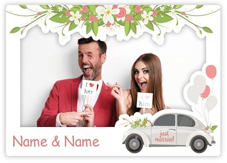 Cornice Selfie Matrimonio Photo Booth 100x70 cm Personalizzata Grafica 3 | per ricevimento, foto sposi, invitati, festa matrimonio, corner fotografico e ricordi da condividere