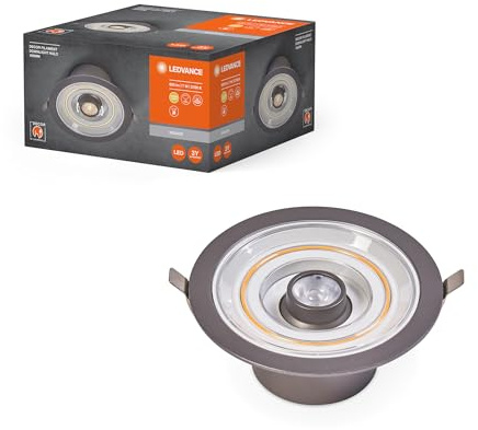 LEDVANCE DECOR FIL DL ECHO Downlight 166mm, silber, 7W, 650lm, kabellos, modernes Filament Design, individuelle Helligkeitssteuerung, dimmbar, IP20, 2700K, Single-pack