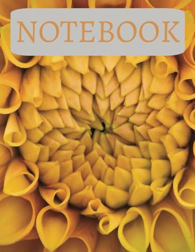 Yellow Dahlia Dot Grid Journal/ Notebook | 8.5 x 11: 100 Pages, Gloss Cover