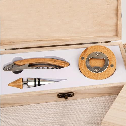 Doni Bomboniere Matrimonio 4PZ Set Tre Pezzi con Cavatappi Partecipazioni Nozze Pensierino Utili Anniversario Laurea 18Esimo Cucina Tappo E Apribottiglie Magnetico Due Calicei Che Brindano Idee