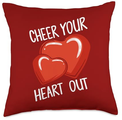 Cheer Your Heart Out Funny Cheerleader Pom Poms Cheerleading Throw Pillow