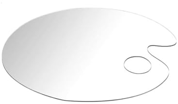 Clear Acrylic Paint Palette, Non-Stick Oil Paint Oval Shaped Artist Mixing Palette Art Paint Tray with Protective Film for DIY (30 x 20 cm)