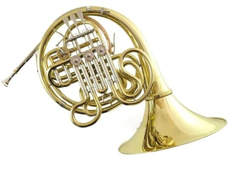Waldhorn-Set Musikalisches Blechblasinstrument Waldhorn Goldlack F-Tonart Bb 4-Tonarten Doppel-Waldhorn
