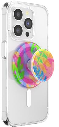 PopSockets runt telefongrepp kompatibelt med MagSafe, adapterring ingår, telefonhållare, trådlös laddning kompatibel – Boca Palm