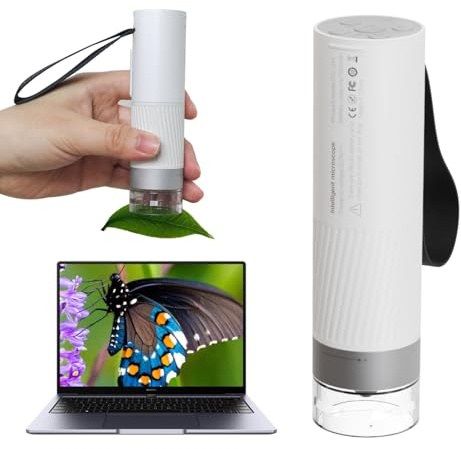 BEAVERLAB Microscopio 1000X HD Video/Foto Monedas Microscopio Portátil de Mano Digital WiFi USB Microscopio para Niños, Mini Cámara 8 Luces LED Ajustables Compatible con iPhone, Android, iPad