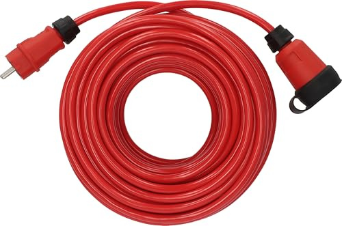 Brennenstuhl Professional Verlängerungskabel VQ 2200 IP44 (25m Kabel H07BQ-F 3G2,5 in rot, Baustelleneinsatz und ständiger Einsatz im Freien, Made in Germany)