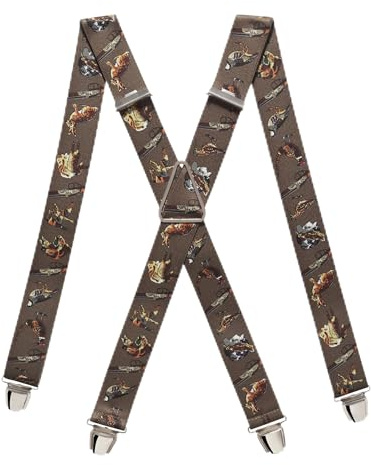 PIERROT Bretelles Homme Larges Made in France - Elastique Ultra Résistant & 4 Clips Extra Fort en X - Taille Ajustable Jusqu’à 130cm - Garantie à Vie - Fabrication Artisanale