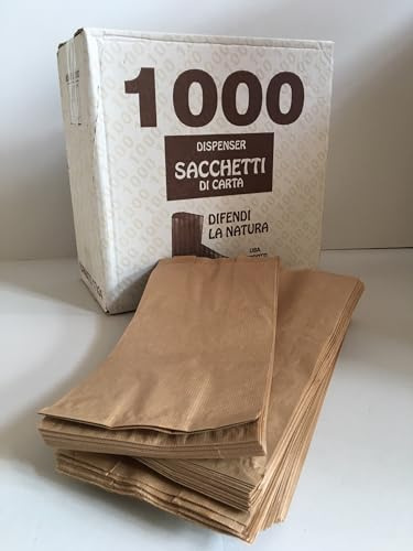 100/1000 Sacchetti di Carta Marroni 17x34 cm Sacchetto in Carta Kraft Avana per Alimenti Pane Dolci DOLCIUMI Articoli da Forno ORTOFRUTTA (1000)