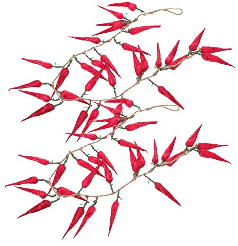 MUSISALY 2stücke Hängende Künstliche Chili Paprika String Künstliche Gemüse Saiten Pfeffer Anhänger Für Heimdekoration Erntedankfest Deko