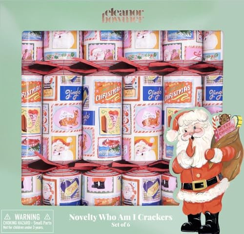 Celebration Crackers Eleanor Bowmer Range Luxus-Weihnachtsknallbonbons – Tablett mit 15,2 x 33 cm – luxuriöser Deluxe-Weihnachtsknacker – FSC-Mix – Who Am I Game Weihnachtsmann-Design