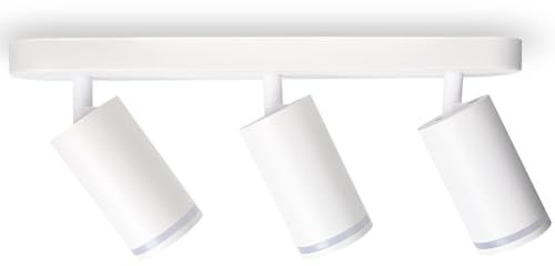 YODAVE Plafonnier spots I 3 Spots Douilles GU10 | Pivotants Orientables I Blanc mat I Livré sans Ampoules | Éclairage de Plafond Interieur pour Cuisine Salon