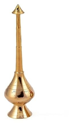Pure Brass Gulab Pash Rose Water Holy Water and Perfume Sprinklers Gangajal Spray Bottle for Pooja/Puja Mandir Temple