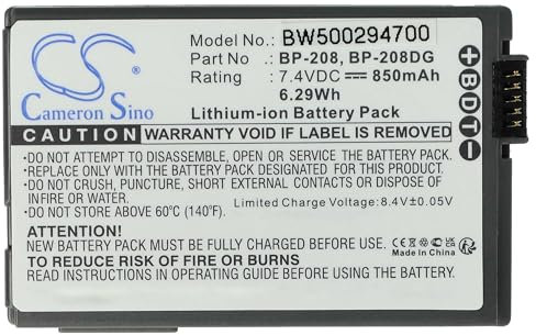 vhbw batteria sostituisce Canon BP-308, BP-315, BP-208 per videocamera camcorder (700mAh, 7,4V, Li-Ion)