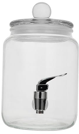 Cabilock Classic Style Glass Drink Barrel Juice Drink Dispenser for Parties Wine Dispenser