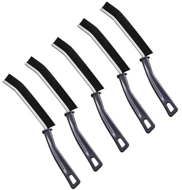 NSFGHE Cleaner Brushes for Shower Floor Line, Hard Wearing Grout Gap Cleaning Brush Kitchen Toilet Tile Joints Dead Angle Hard Bristle(Black- 5PC)