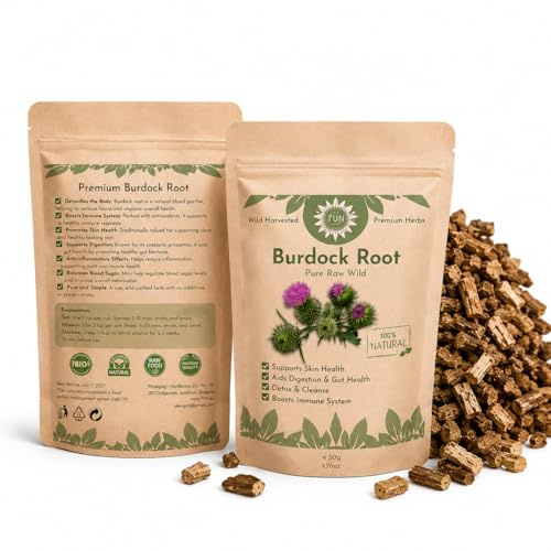 Burdock Root 50g – Premium Loose Cut | Supports Natural Detoxification, Skin Health & Digestive Wellness | 100% Pure, Raw & Wild-Harvested | Naturally Caffeine-Free | Non-GMO, Vegan