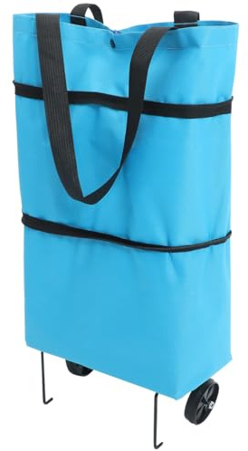 OSALADI Bolsa De Compras Plegable con Ruedas Bolsa De Supermercado Reutilizable Y Ligera Carrito De Compras Plegable para Llevar Alimentos Y Artículos 18.11 X 16.14 X 5.31 Pulgadas
