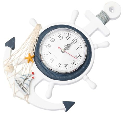 Garneck Orologio Da Parete Forma Di Nave Ancora Per Barche Orologio Decorativo Da Parete in e Plastica
