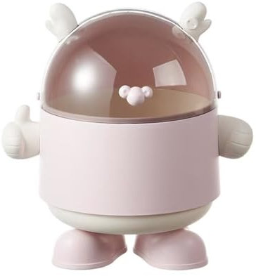 CHENGAIJIAN piccolo cestino Contenitore for rifiuti con coperchio ribaltabile - Contenitore for la scrivania for la casa(Pink)