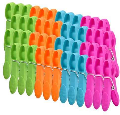 12 Pack Heavy Duty Clothes Pegs – Durable Plastic Laundry Clips with Non-Slip Grip & Strong Spring – Ideal for Washing Line, Indoor & Outdoor Use