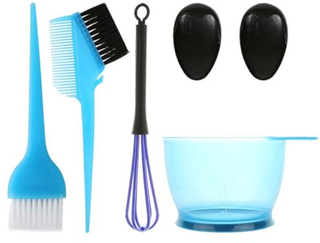 Juego de 5 piezas reutilizables para teñir el cabello, cuenco y cepillo aplicador de orejeras para salón o uso personal, herramientas para colorear