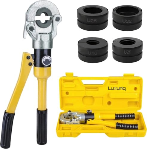 Luxuriq Set U 16-20-25-32, pinza crimpatrice professionale, tubo di crimpatura, pinza pressatrice Bonfix, VSH Multipress, set U 16-20-25-32