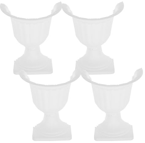 Didiseaon Fioriere da Parete Facile Manutenzione e Installazione in Plastica Set 4 Pezzi Bianco Stile Colonna Romana Vintage Mezza Urna Rustica per Portico