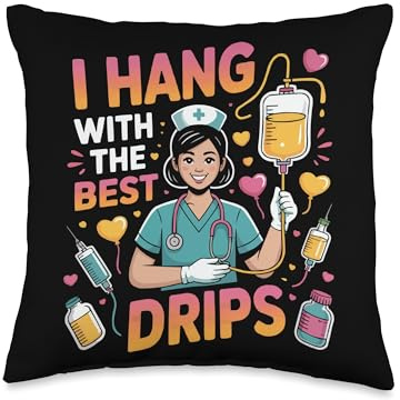 IV Therapy Nurse Medical Worker Intravenous Infusion Nursing Throw Pillow