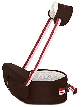 SONARIN Multifunktionaler Hipseat Baby Carrier Babytrage,Freie Größe,Kleinkind-Hüft-Sitzträger,Vorderer Träger-Gurt,4 tragende Positionen(Braun)