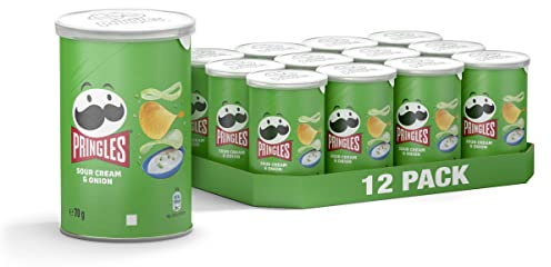 Pringles Sour Cream & Onion | Croccante Snack Salato | 12 Confezioni da 70g (12 x 70g)