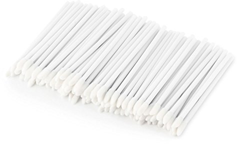 100 Unicorn Lashes - Reinigungsstäbchen für Wimpernverlängerung - Einweg Lippenpinsel, Farbe:Weiß
