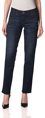 Democracy Women's Petite Ab Solution Straight Leg Jean