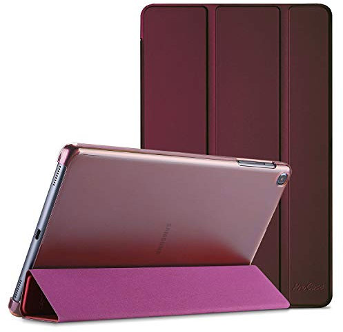 ProCase Hülle für Galaxy Tab A 10.1 2019 (T510 T515 T517), Ultra Dünn Leicht Smart Case, Leichte Stand Schutzhülle Shell mit Translucent Frosted Rückhülle -Wine
