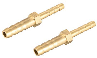 sourcing map Reduzierstück für gerades Messingstück, passend für Schlauch-ID 6 - 4 mm, 2 Stück