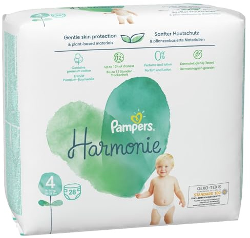 Pampers Harmonie (Pure) Windeln, Größe 4, 9-14 kg, 28 Stück