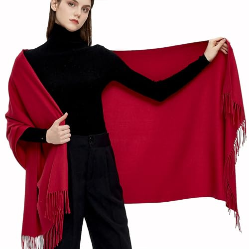 Gragengs Pashmina Schals und Wraps Schals für Damen Hochzeit Party Winter Warme Lange Solid Color