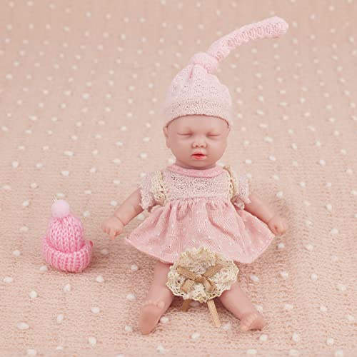 IVITA Mini Ganzkörper Silikon Reborn Baby Puppe Neugeborenes Baby Puppe Echte Baby Doll Handgemachte Weiche Babypuppe Mädchen