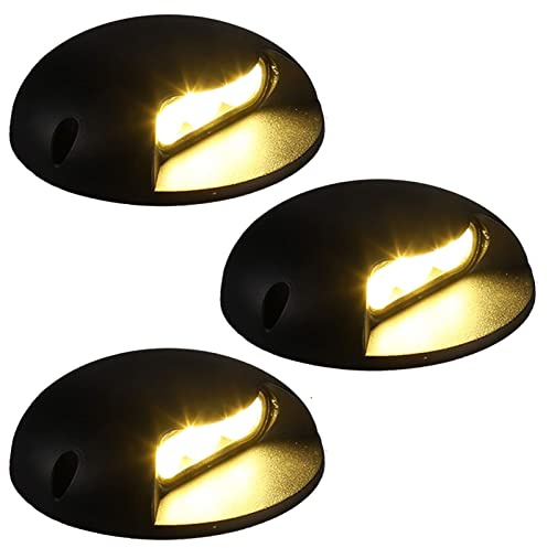 3 Pièces Projecteur À Faisceau LED - Encastrable Spot, LED Step Lights Outdoor Side Light 2W 3W Pas Besoin D'ouvrir Des Trous Imperméable Ultra Mince S'applique Au Jardin, À La Terrasse(Warm Light,2W)