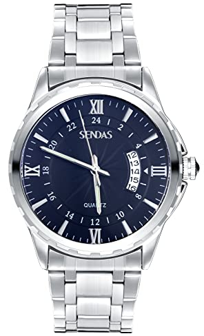 MICGIGI Reloj de Pulsera de Cuarzo para Hombre - Analógico Redondo con Función Luminosa, Pulsera de Acero Inoxidable, Estilo Minimalista para Negocios