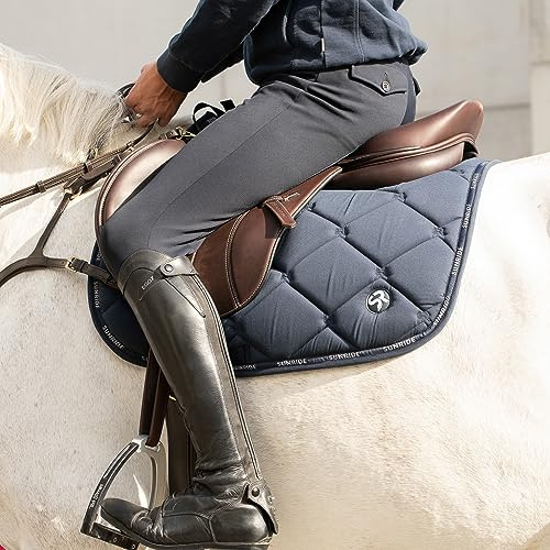 SUNRIDE Springschabracke “Wellington” für Pferde - Mesh-Material als zusätzliche Belüftung gegen Hitzestau, pflegeleicht und formbeständig (Full, blau)