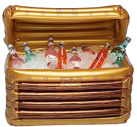 Boland 74223 Inflatable Treasure Chest, Drinks Cooler, Decoration, Party Decoration for Pool, Summer Party and Theme Party
