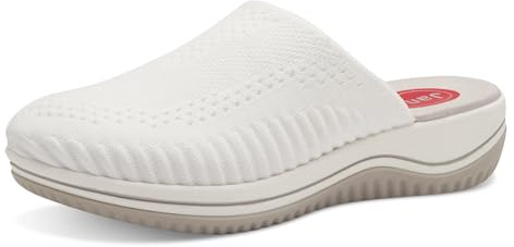 Jana Dam Softline 8-27360-42 100 White Sabot bekväm mångsidig vardagssko festlig eleganta platta sandaler, 40 EU bred, Vit, 40 EU Weit