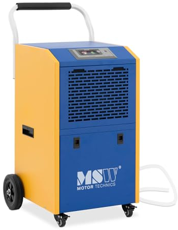 MSW Déshumidificateur professionnel 60 L/Jour, 50-90 m², 480 m³/h, 7,5 L Avec Poignée - Pro Series, Séchoir de chantier Absorbeur d'humidité Électrique Industriel Cave et Garage
