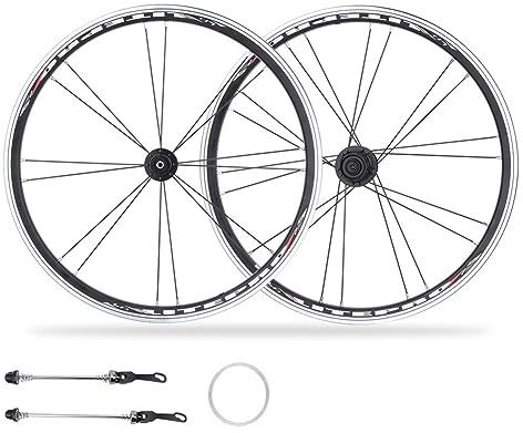 ZFF Klapprad-Räder 20 406/22 451 BMX Vorder- Und Hinterradsatz V-Bremse Aluminium-Legierung 7/8/9/10 Gang Schnellspanner 74-130MM 16/20 Löcher (Color : Black, Size : 20 406)