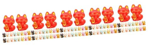 Yardwe 5 Sets Mini-statuen Aus Kunstharz Glückliche Katze Miniatur-tierfiguren Für Schreibtisch Auto Gartendekoration 18 Stück X 5